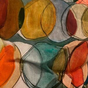 Vibrant Multicolor Abstract Print Button-Down Blouse (New with Tags)